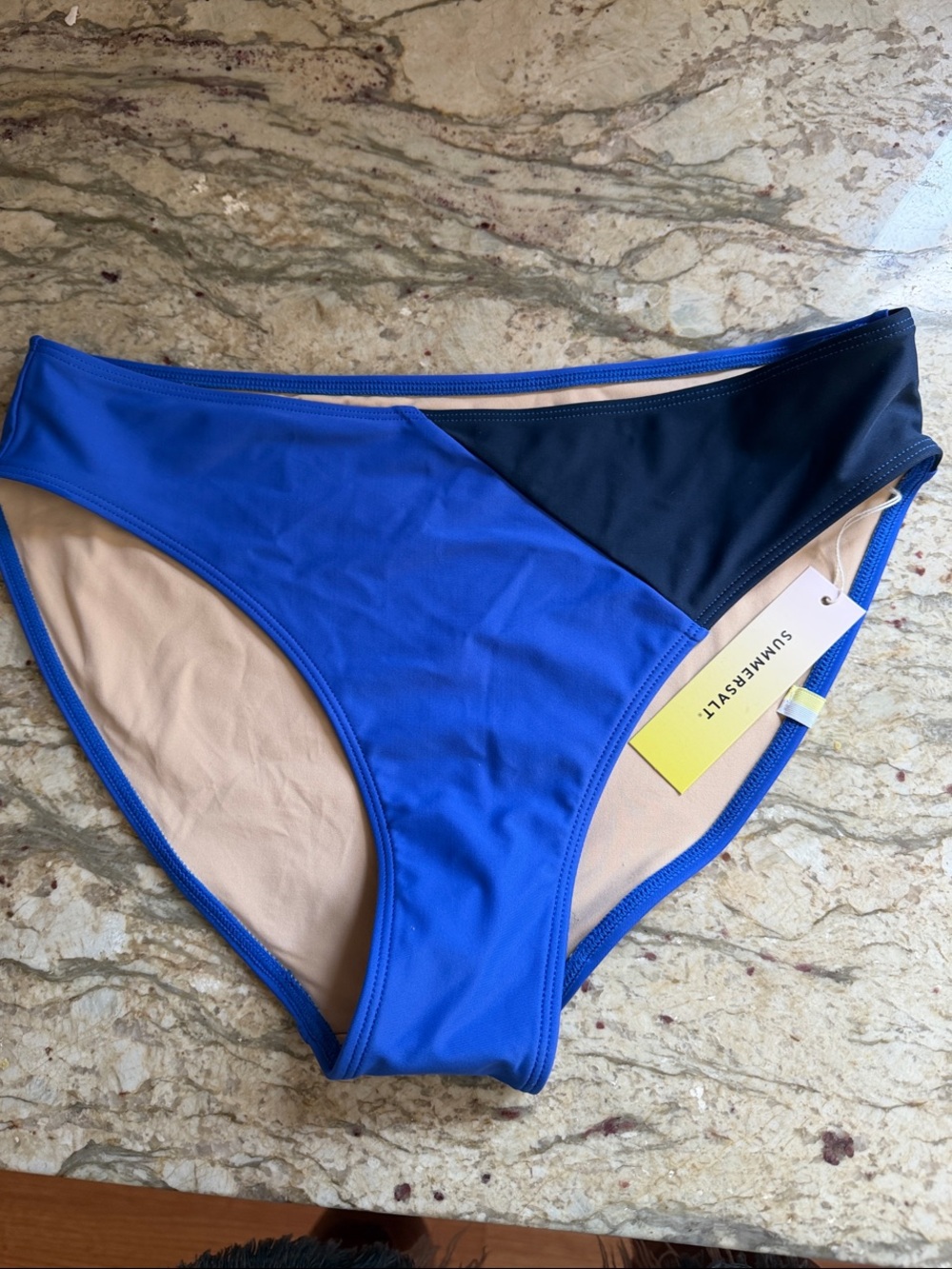 NWT Women’s summersalt Royal Blue and Navy Colorblock Bikini Bottom